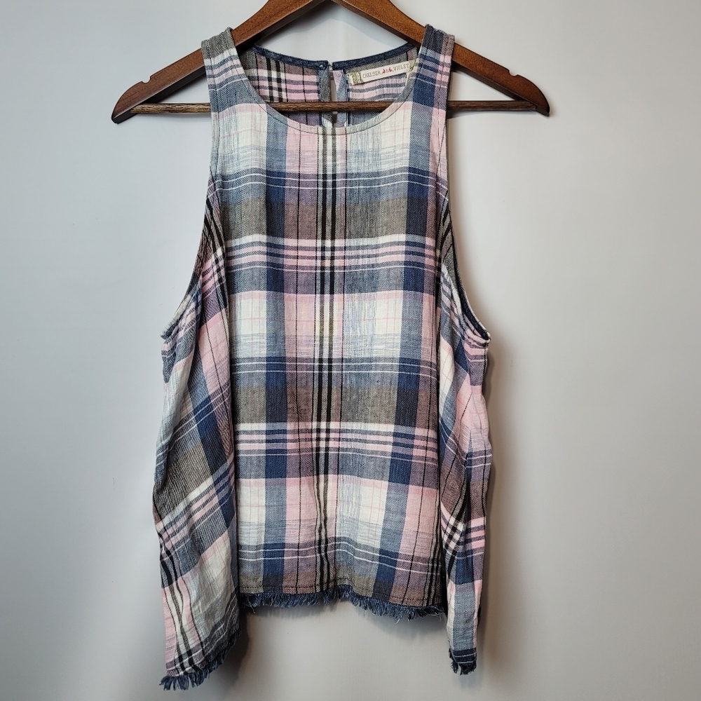 Chelsea & violet plaid tank